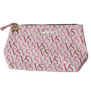 Victorias Secret Pink Initial Logo Makeup Bag Zipper Closure HandBag 10.5" x 6"